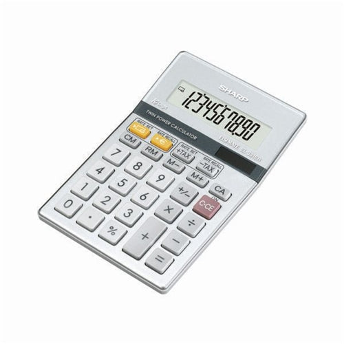 Sharp Silver 10-Digit Semi-Desktop Calculator