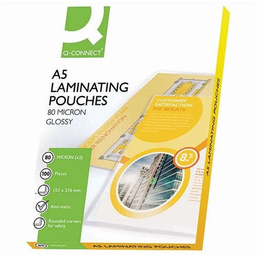 Q-Connect A5 Laminating Pouch 160 Micron (Pack of 100)