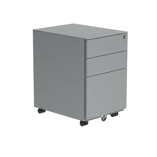 Polaris 3 Drawer Mobile Under Desk Steel Pedestal 480x680x580mm Silver