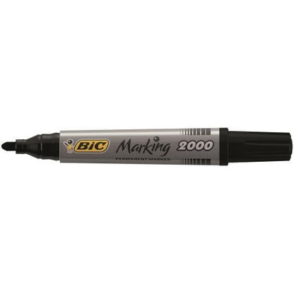 Bic 2000 Permanent Marker Bullet Tip Black (Pack of 12)