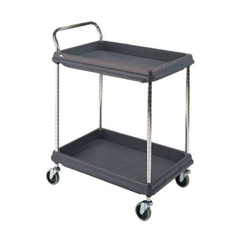 2 Tier Black H1041x W984xD689mm Deep Ledge Trolley