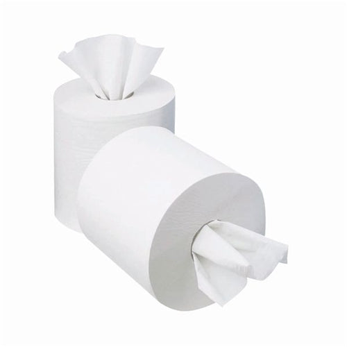 2Work 1-Ply Mini Centrefeed Roll 120M 70mm Core White (Pack of 12)