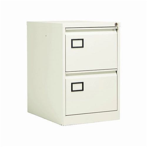 Jemini 2 Drawer Filing Cabinet Lockable 470x622x711mm White