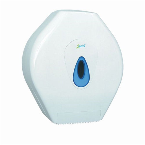 2Work Mini Jumbo Toilet Roll Dispenser White