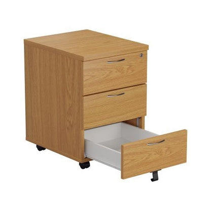 First 3 Drawer Mobile Pedestal 400x500x595mm Nova Oak