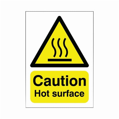 Safety Sign Caution Hot Surface A5 Self-Adhesive