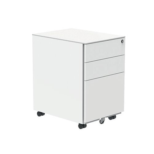 Astin 3 Drawer Mobile Under Desk Pedestal 480x580x610mm Arctic White