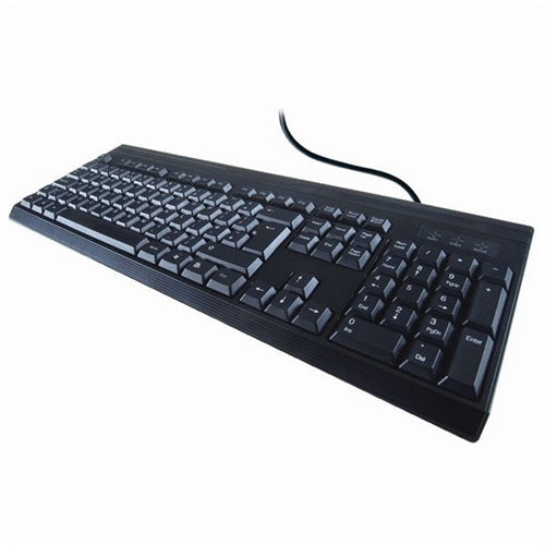 Computer Gear USB Standard Keyboard Black Spill Resistant Design Water Drains Away