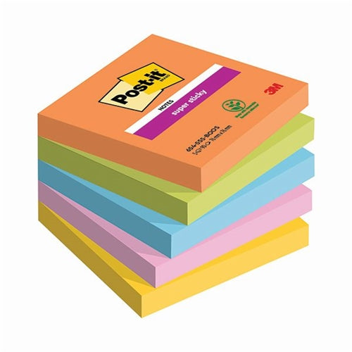 Post-it Super Sticky Notes Boost 76x76mm 90 Sheet (Pack of 5)