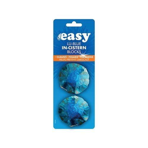 Easy Lu-Blue In-Cistern Toilet Freshener Blocks Twin Pack (Pack of 12)