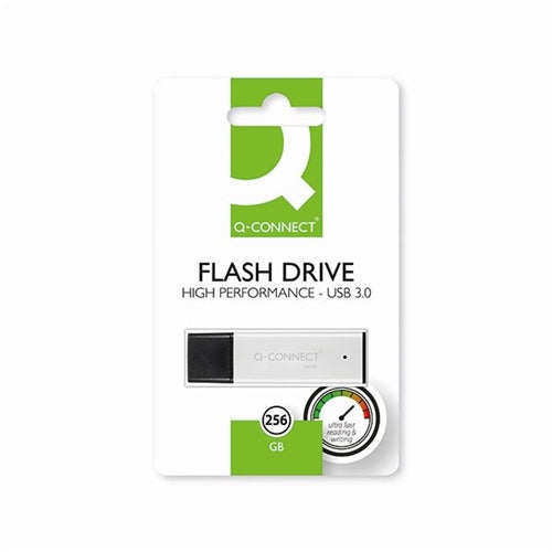 Q-Connect BlackSilver USB 3.0 High Performance 256GB Flash Drive