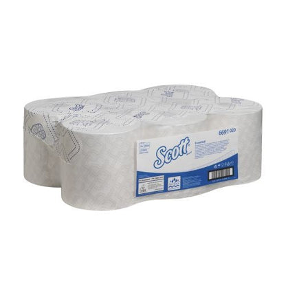 Scott Essential Rolled Paper Hand Towels 1 Ply 350m White (Pack of 6)