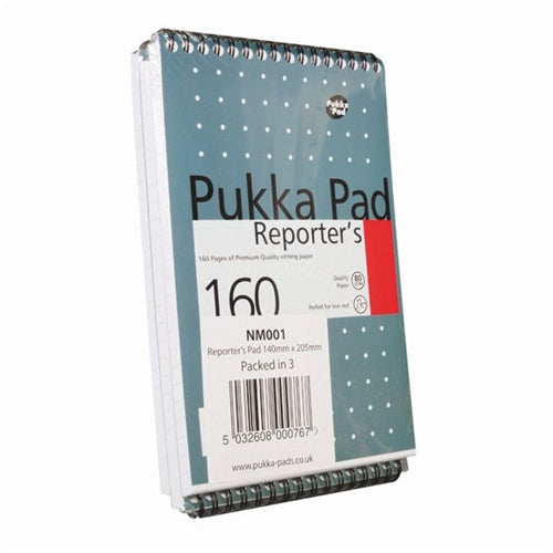 Pukka Pad Wirebound Metallic Reporter's Shorthand Notepad 160 Pages 205x140mm (Pack of 3)