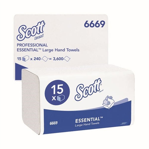 Scott 1-Ply Xtra Hand Towels I-Fold 240 Sheets (Pack of 15)