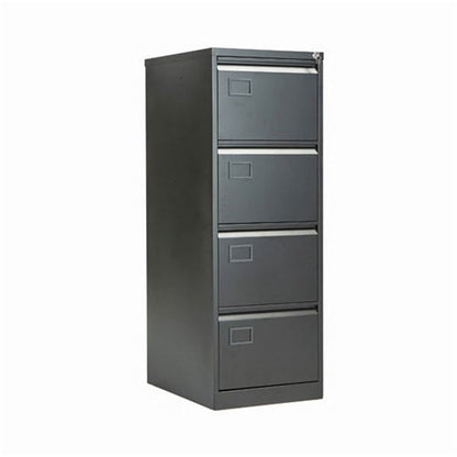 Jemini 4 Drawer Filing Cabinet Lockable 470x622x1321mm Black