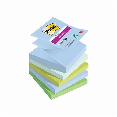 Post-it Super Sticky Z Notes Oasis 76x76mm 90 Sheet (Pack of 5)