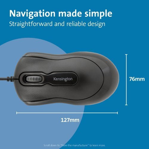 Kensington Wired USB Mouse 1000dpi BlackGrey