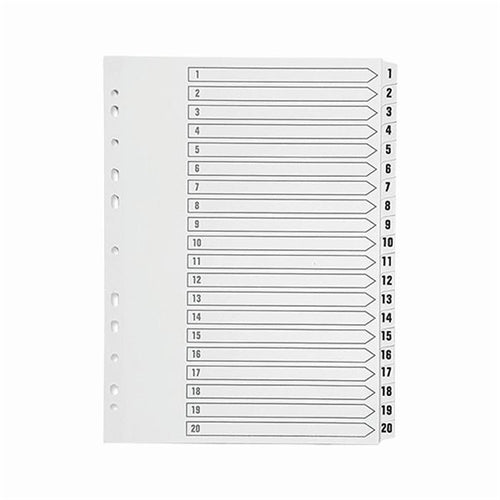 Q-Connect 1-20 Index Multi-punched Polypropylene White A4