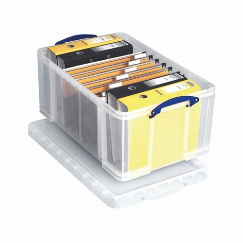 Really Useful 64L Plastic Storage Box W710xD440xH310mm Clear