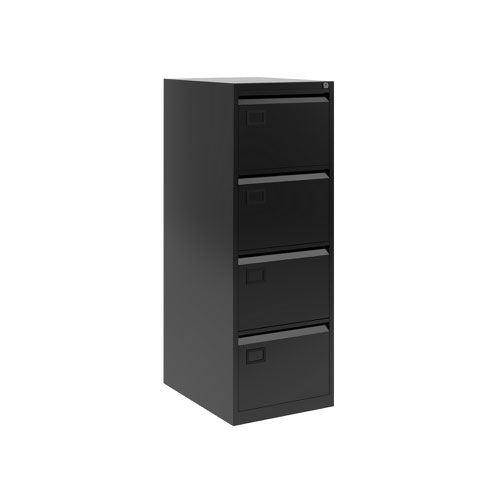 Jemini 4 Drawer Filing Cabinet Lockable 470x622x1321mm Black