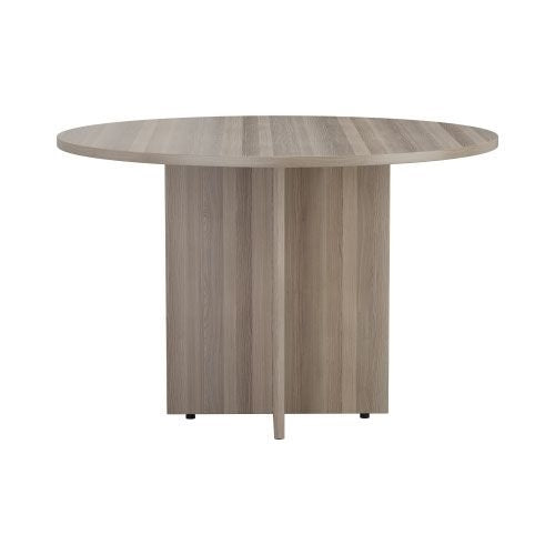 Jemini Round Meeting Table 1100x1100x730mm Grey Oak