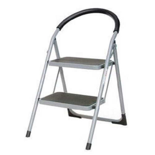 White 2 Tread Step Ladder (100kg Capacity, Height to top step 490mm)