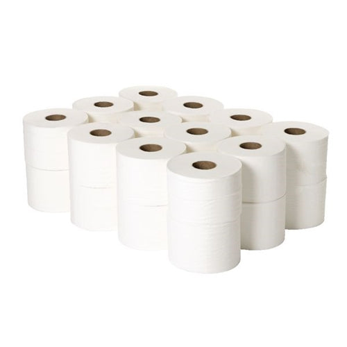 2Work Micro Twin Toilet Roll 2-Ply White 125m (Pack of 24)