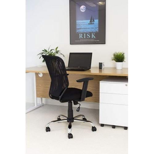 Jemini Low Back Operator Mesh Back Chair 600x600x940-1030mm Black