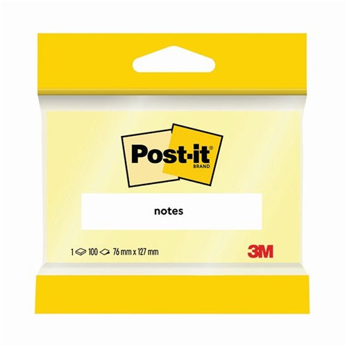 Post-it 76 x 127mm Canary Yellow Notes (Pack of 12)