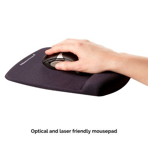 Fellowes Plush Touch Mousepad Wristrest Black