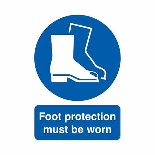 Safety Sign Foot Protection Must be Worn A4 PVC