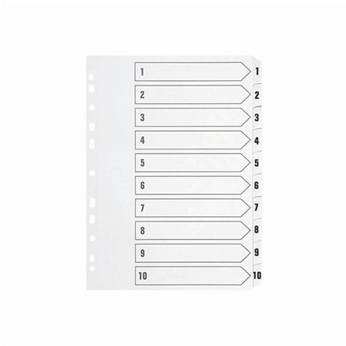 Q-Connect 1-10 Index Multi-punched Polypropylene White A4