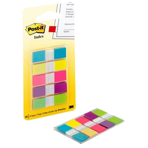 Post-it Portable Small Index 12mm Assorted (Pack of 100)