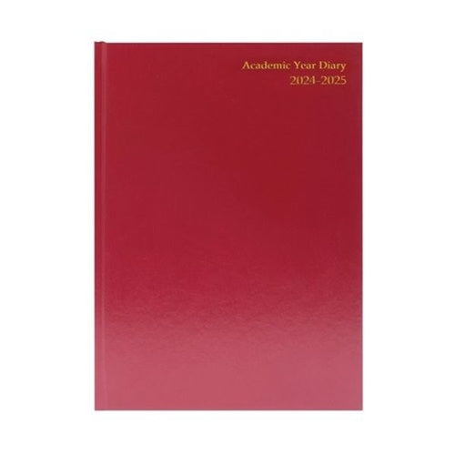 Academic Diary Week To View A4 Burgundy 2024-25