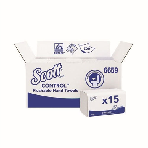 Scott 1-Ply Interfolded Performance Hand Towels 300 Sheets (Pack of 15)