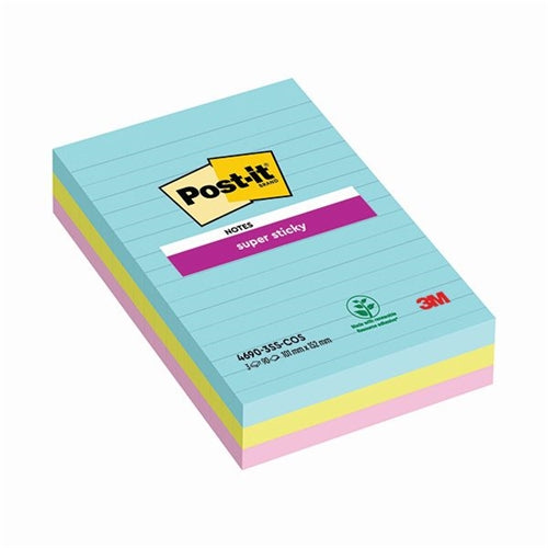 Post-it Notes Super Sticky 101x152mm Cosmic (Pack of 3)