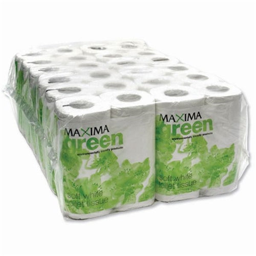 Maxima Green 2-Ply White Toilet Roll 200 Sheet (Pack of 48)