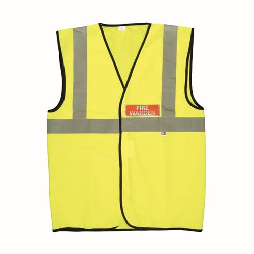 Fire Warden Vest High Visibility XL Yellow (Conforms to EN471 Class 2)