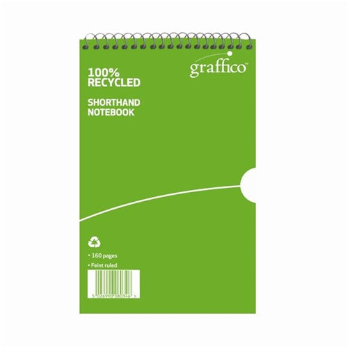 Graffico Recycled Shorthand Notebook 160 Pages 203x127mm