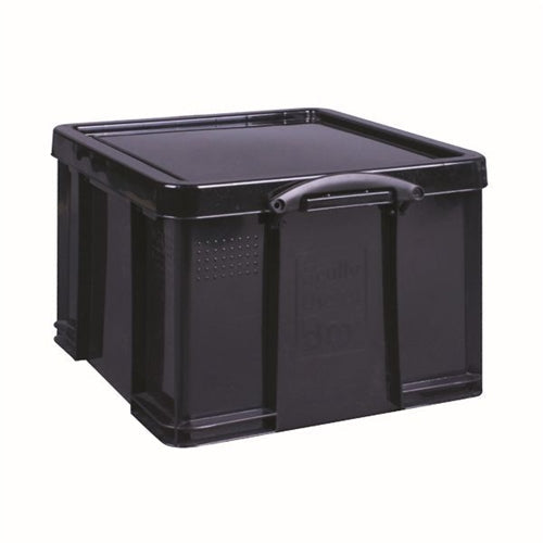 Really Useful 42L Recycled Plastic Storage Box Black