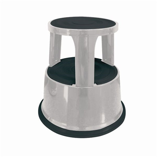 Q-Connect Metal Step Stool Light Grey