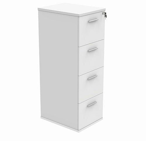 Astin 4 Drawer Filing Cabinet 540x600x1358mm Arctic White