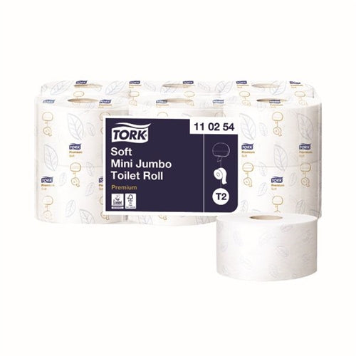 Tork T2 System Mini Jumbo Roll 2-Ply 850 Sheets (Pack of 12)