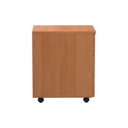 First 3 Drawer Mobile Pedestal 400x500x595mm Beech