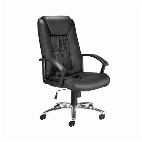 Jemini Tiber High Back Executive Chair 640x750x1105-1205mm Leather Black