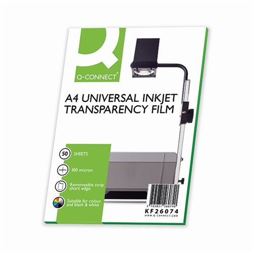 Q-Connect Inkjet Over Head Projector Film (Pack of 50)