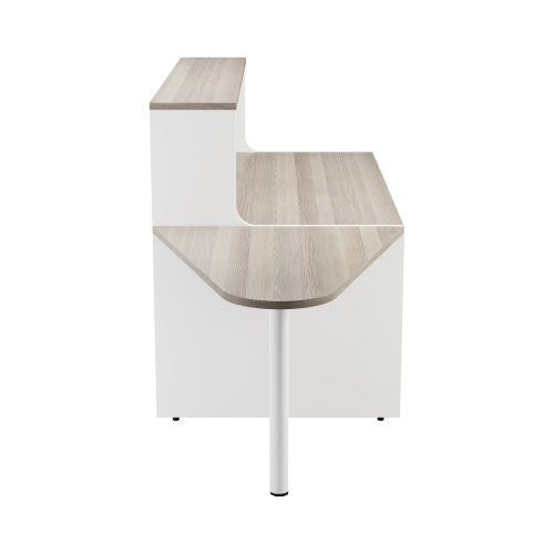 Jemini Reception Unit with Extension 1400x800x740mm Grey Oak/White