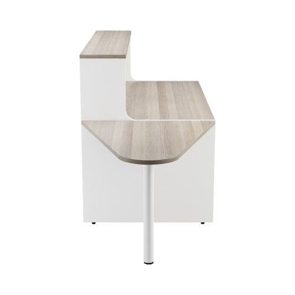 Jemini Reception Unit with Extension 1400x800x740mm Grey Oak/White