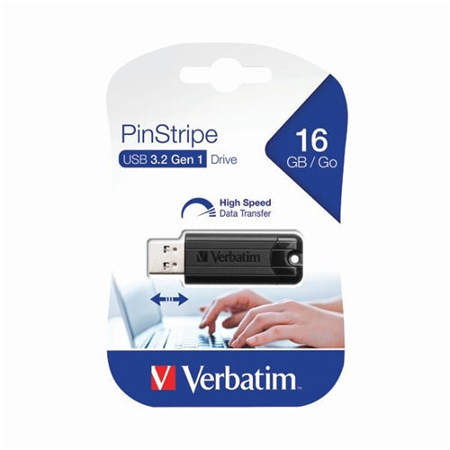 Verbatim Pinstripe USB 3.0 Flash Drive 16GB Black