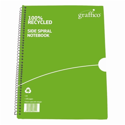 Graffico Recycled Wirebound Notebook 100 Pages A4 (Pack of 10)